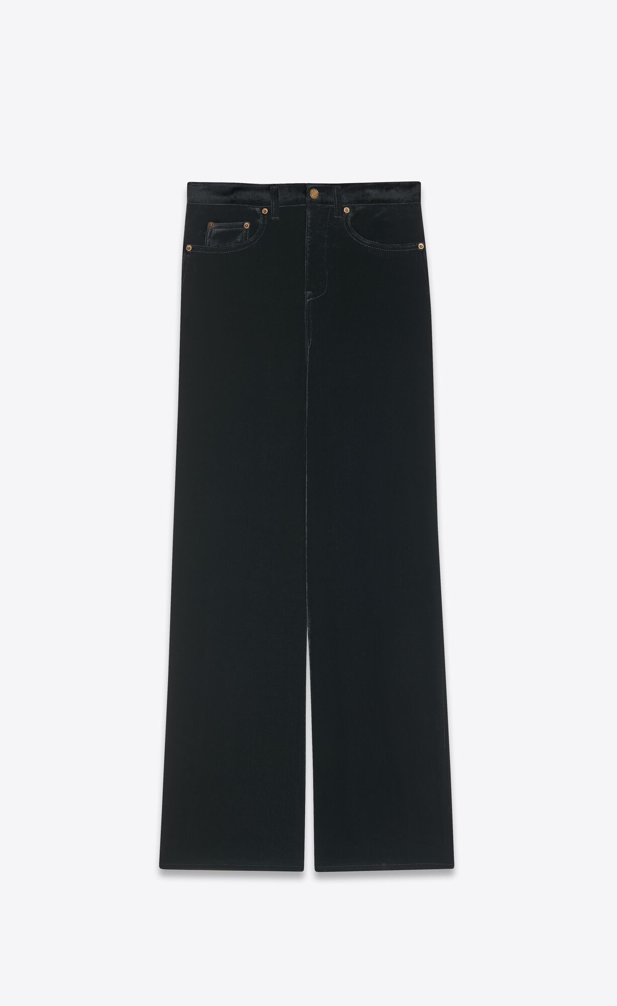 YSL Weite-leg Pants In Velvet Schwarz | 26043-UEXI