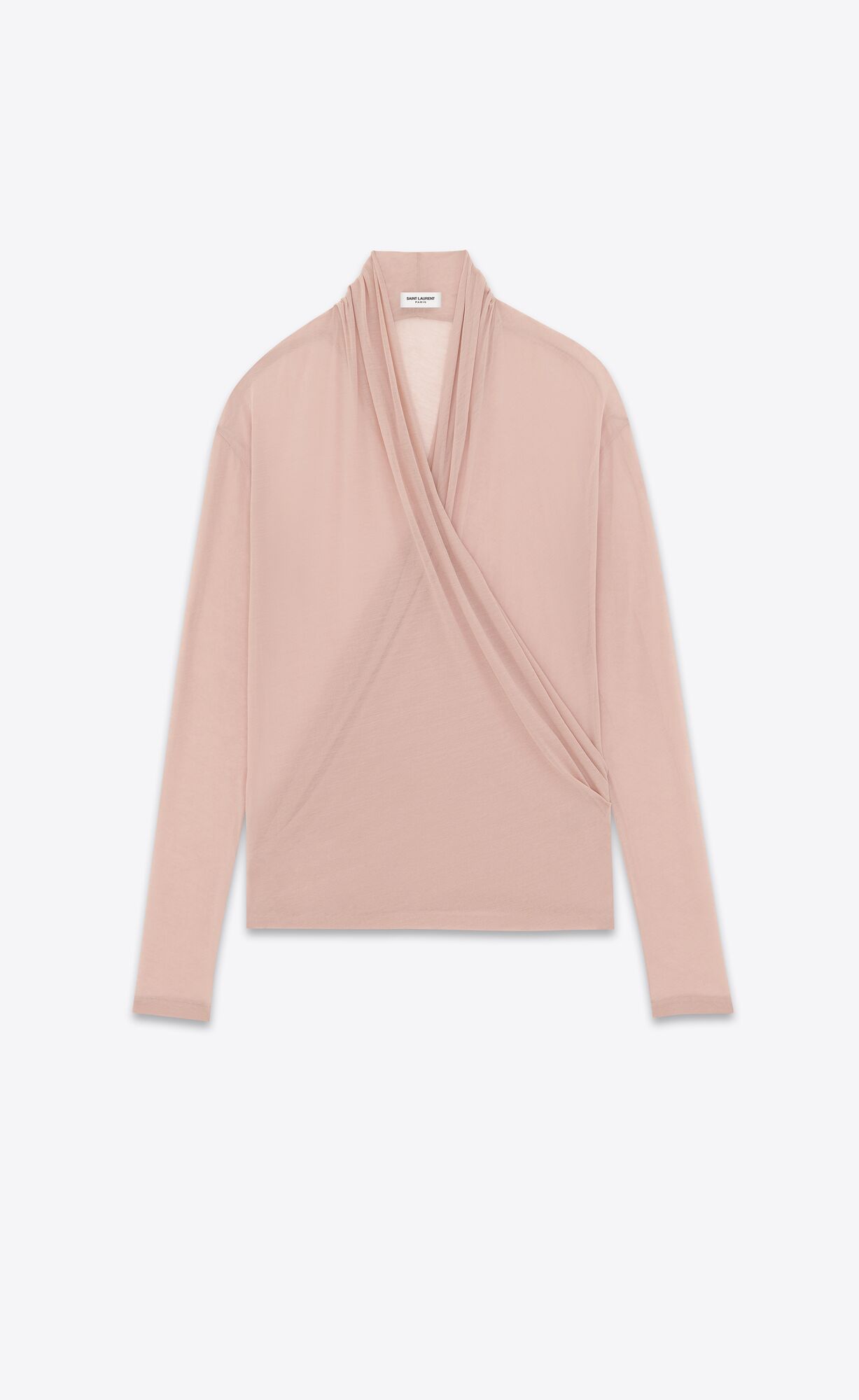 YSL Wrap-over Top In Jersey Rosa | 89245-ELIG