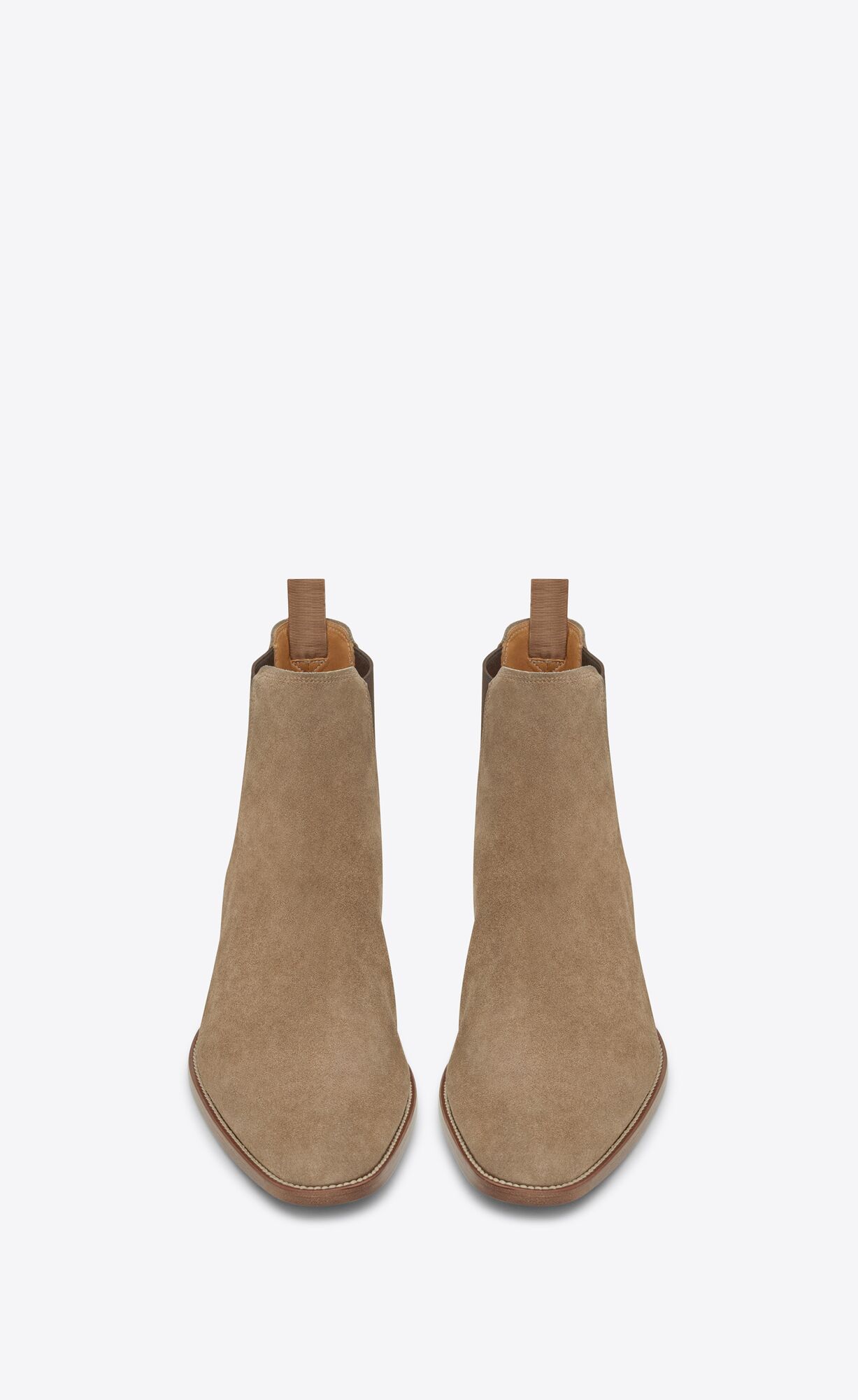 YSL Wyatt Chelsea Boots In Wildleder Braun | 97582-YPDI