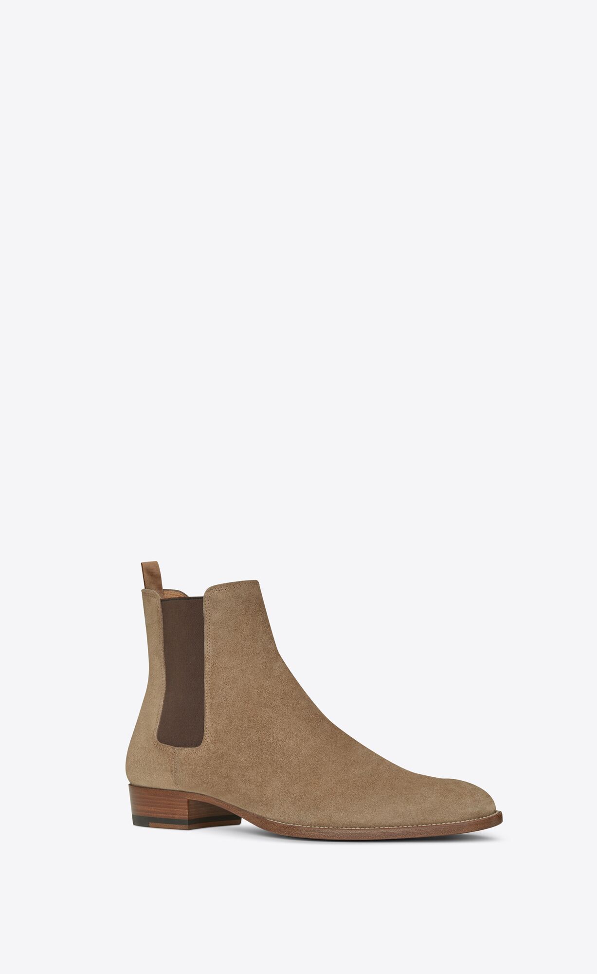 YSL Wyatt Chelsea Boots In Wildleder Braun | 97582-YPDI