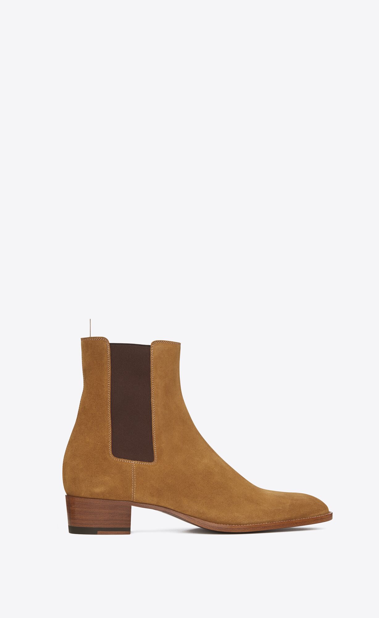 YSL Wyatt Chelsea Boots In Wildleder Braun | 98675-XOMV