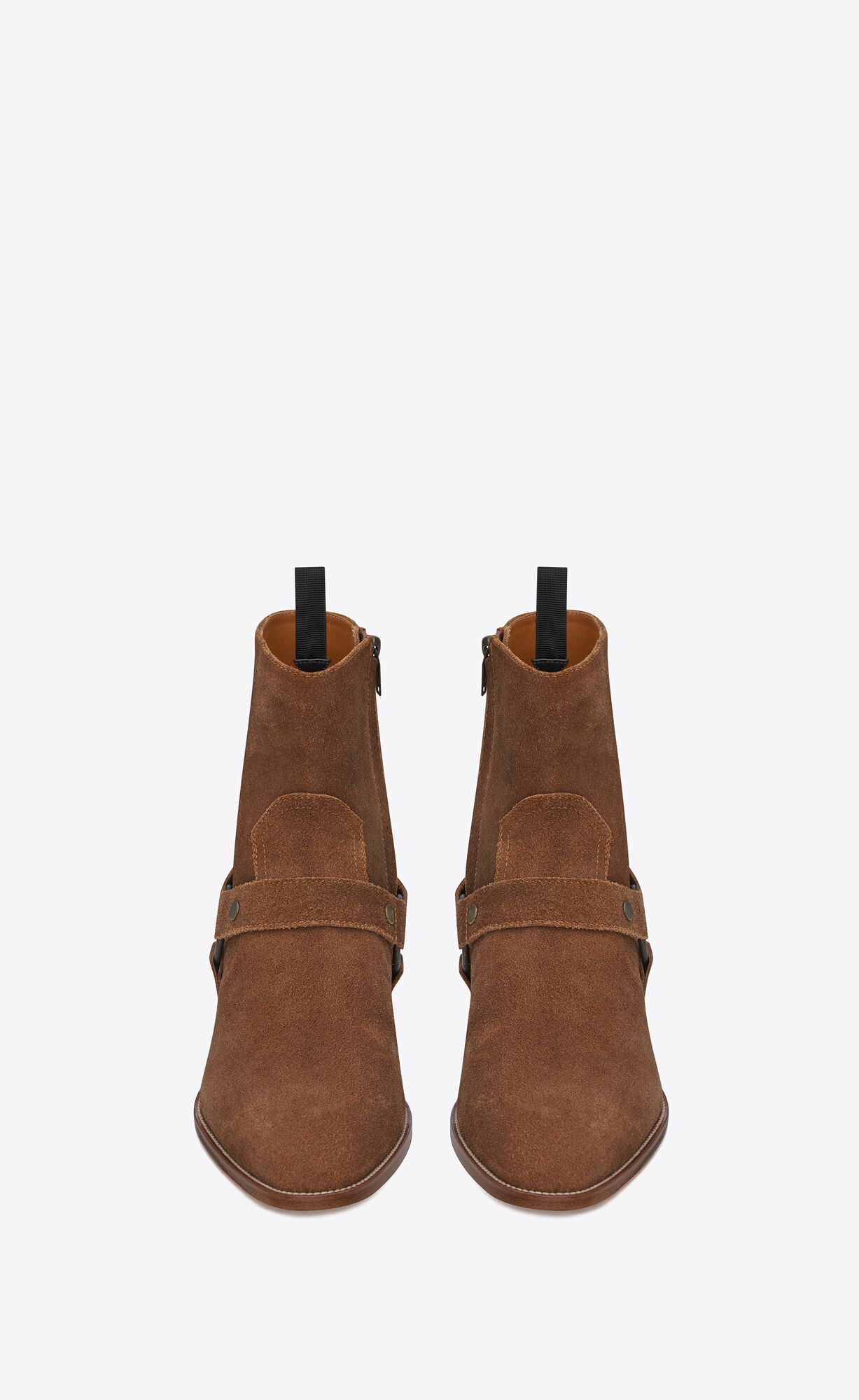 YSL Wyatt Harness Boots In Wildleder Nut | 21045-BOCD