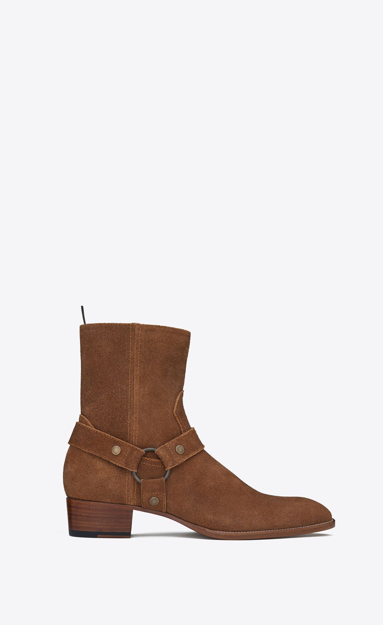 YSL Wyatt Harness Boots In Wildleder Nut | 21045-BOCD