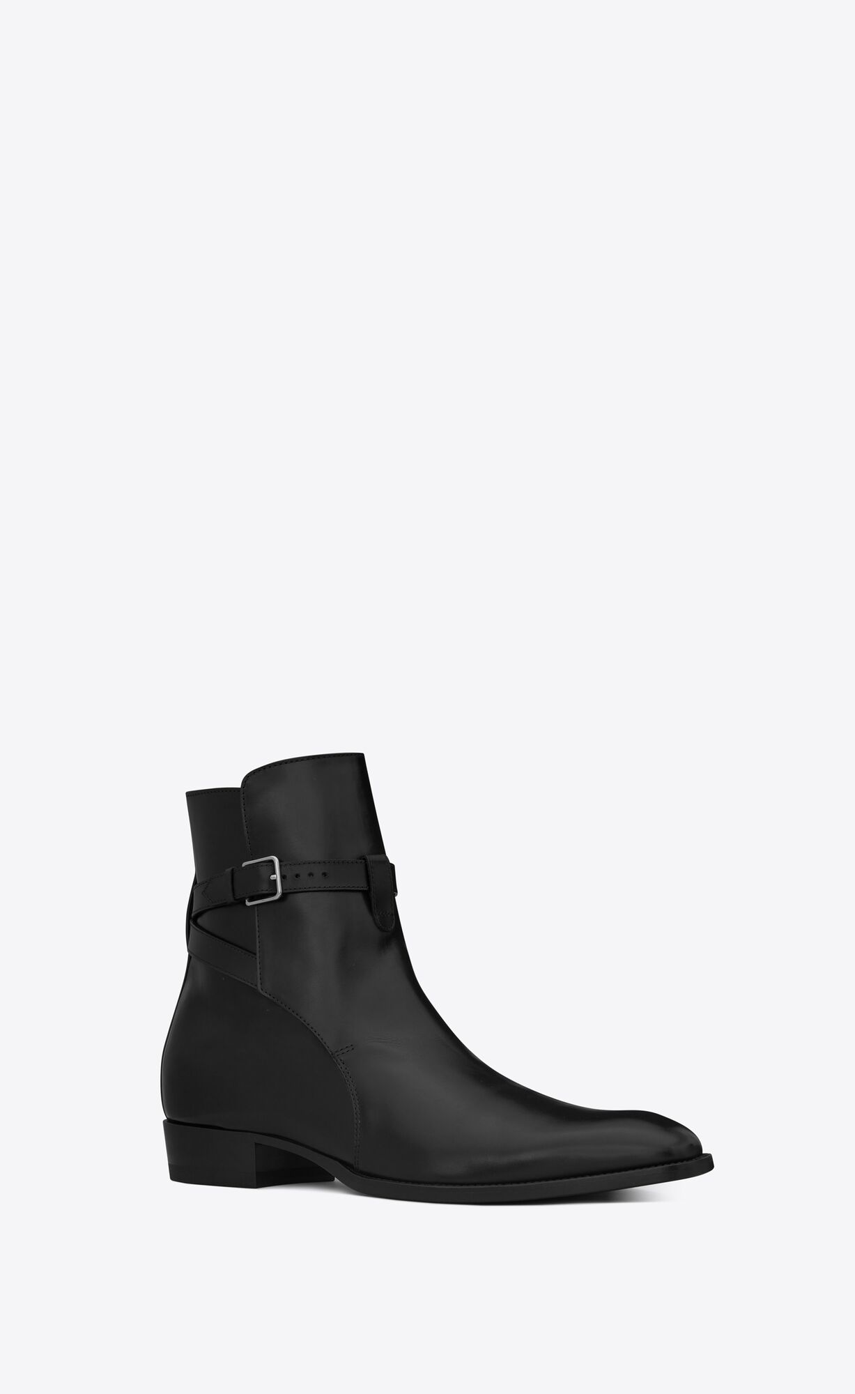 YSL Wyatt Jodhpur Boots In Smooth Leder Schwarz | 04231-IBGK