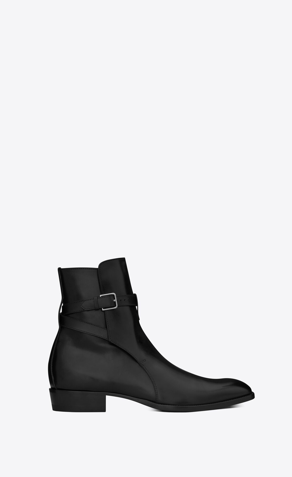 YSL Wyatt Jodhpur Boots In Smooth Leder Schwarz | 04231-IBGK