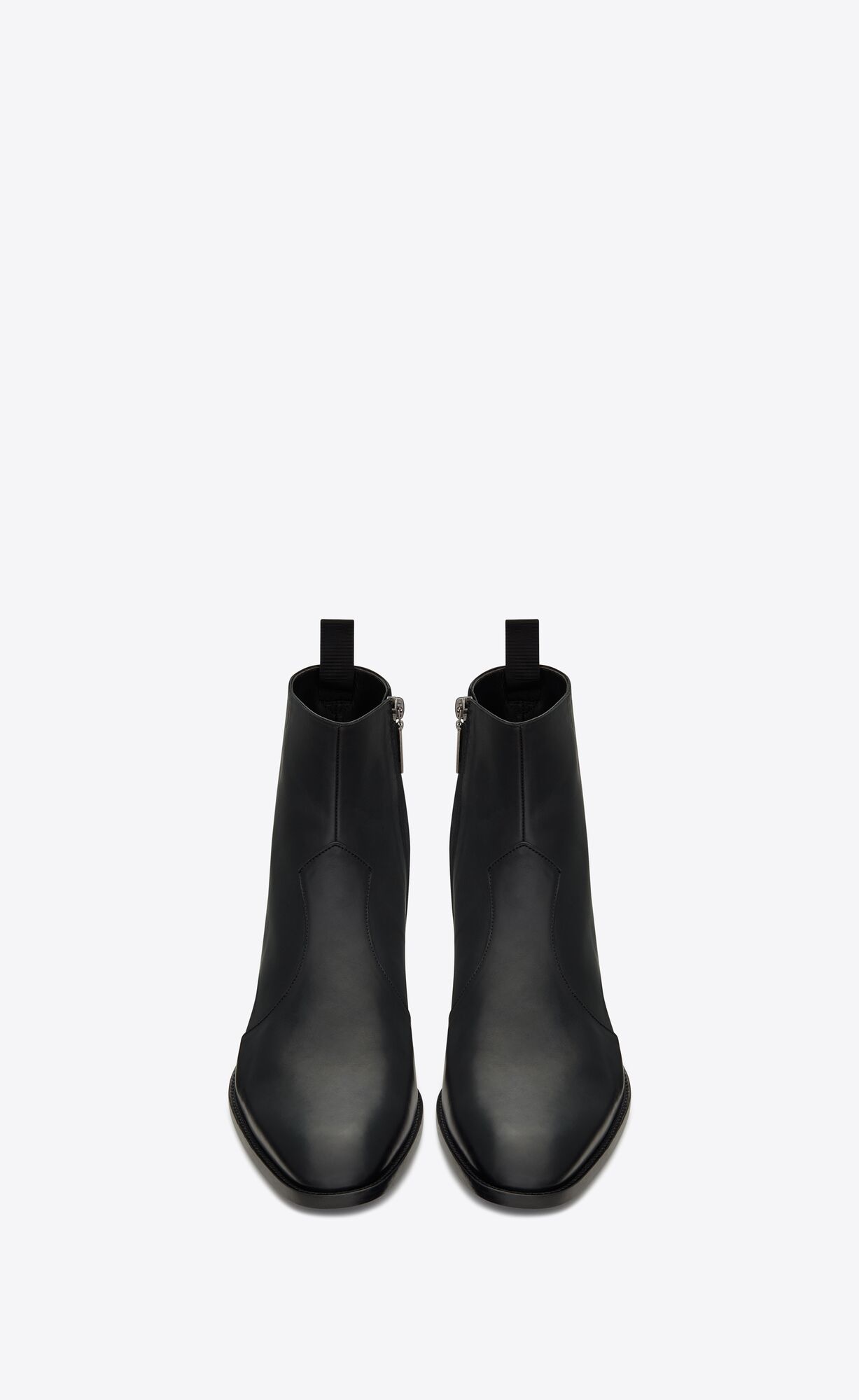 YSL Wyatt Zipped Boots In Smooth Leder Schwarz | 53689-POMK