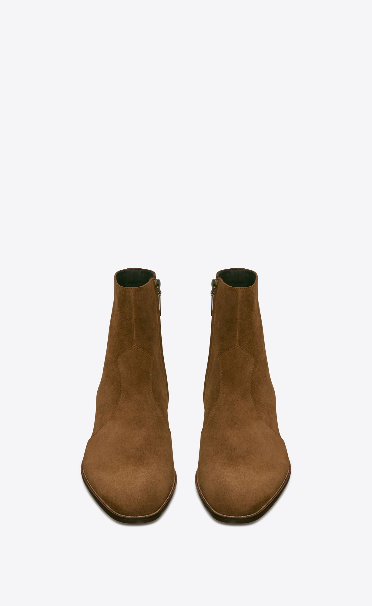 YSL Wyatt Zipped Boots In Wildleder Land | 91634-GAZC