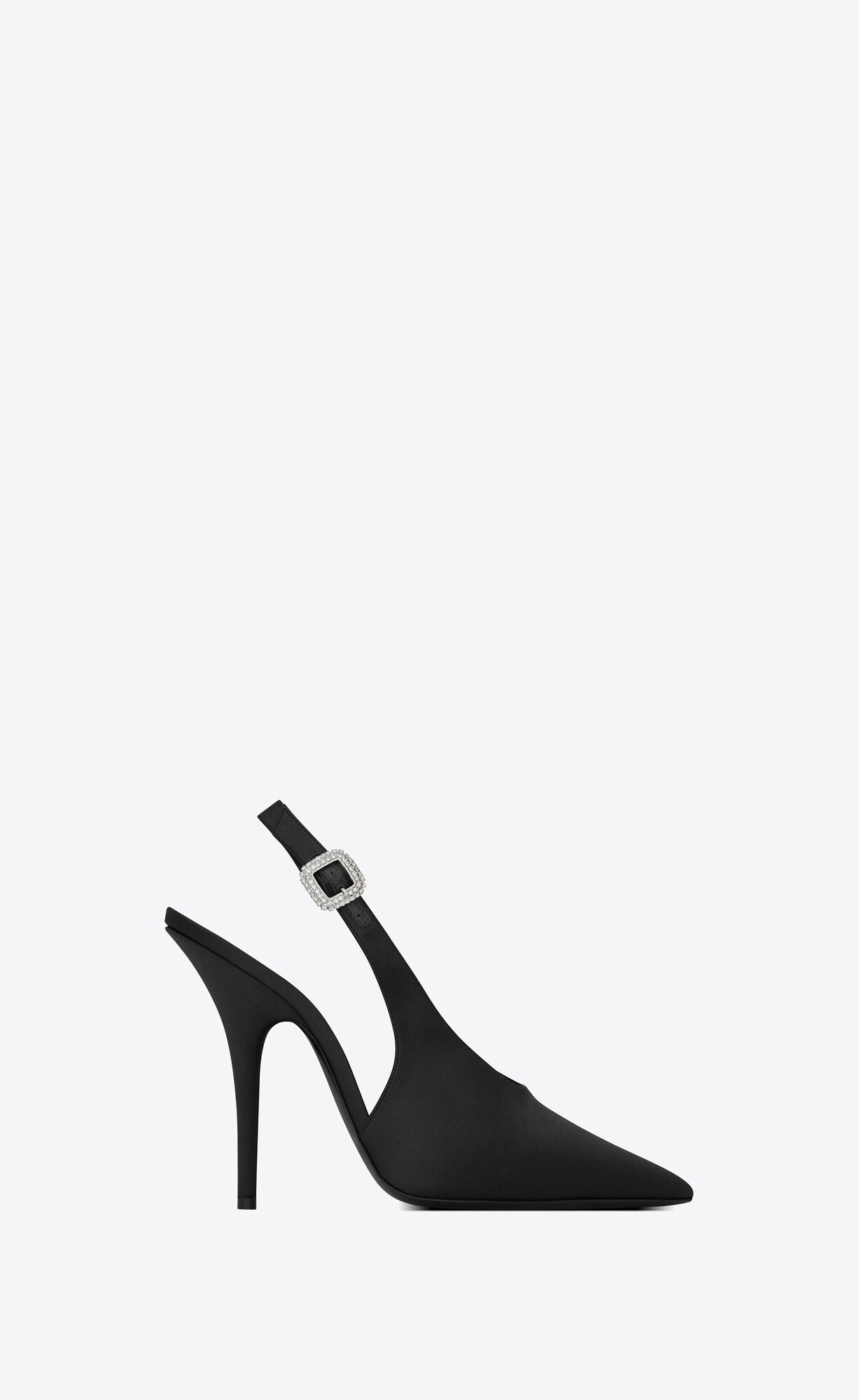 YSL Yasmeen Slingback Pumps In Silk Satin Schwarz | 62543-KVTO