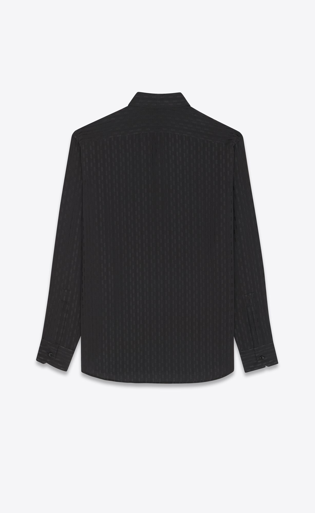 YSL Yves Collar Klassische Shirt In Gestreift Matte And Shiny Silk Noir | 16245-MPFW