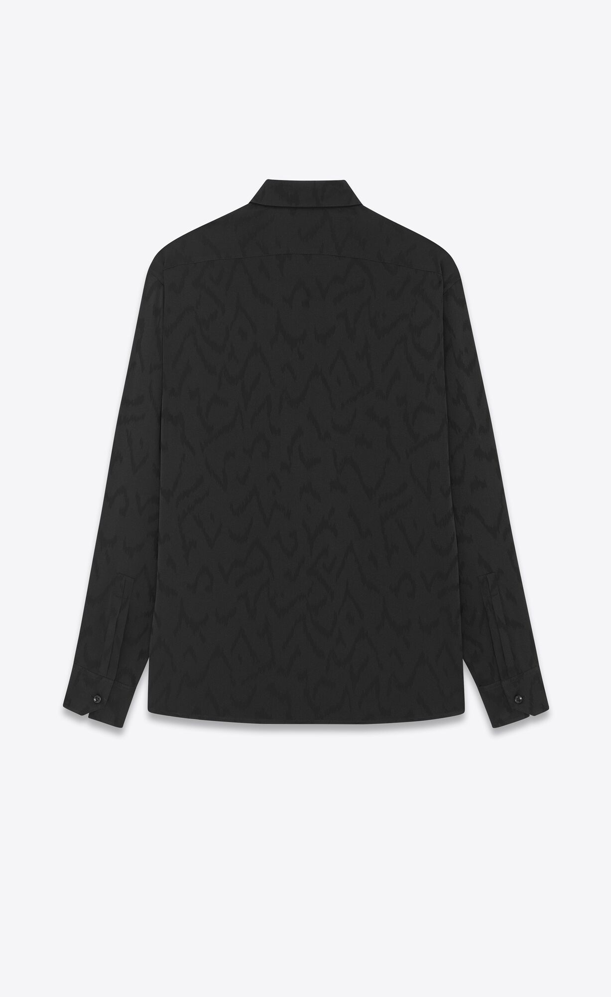 YSL Yves Collar Klassische Shirt In Matte And Shiny Silk Schwarz | 73219-WLHM