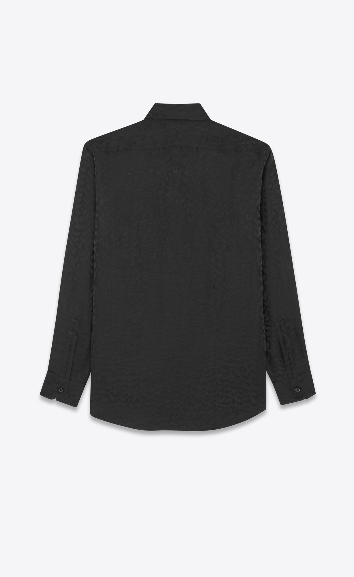 YSL Yves Collar Klassische Shirt In Matte And Shiny Silk Noir | 84567-QJHE