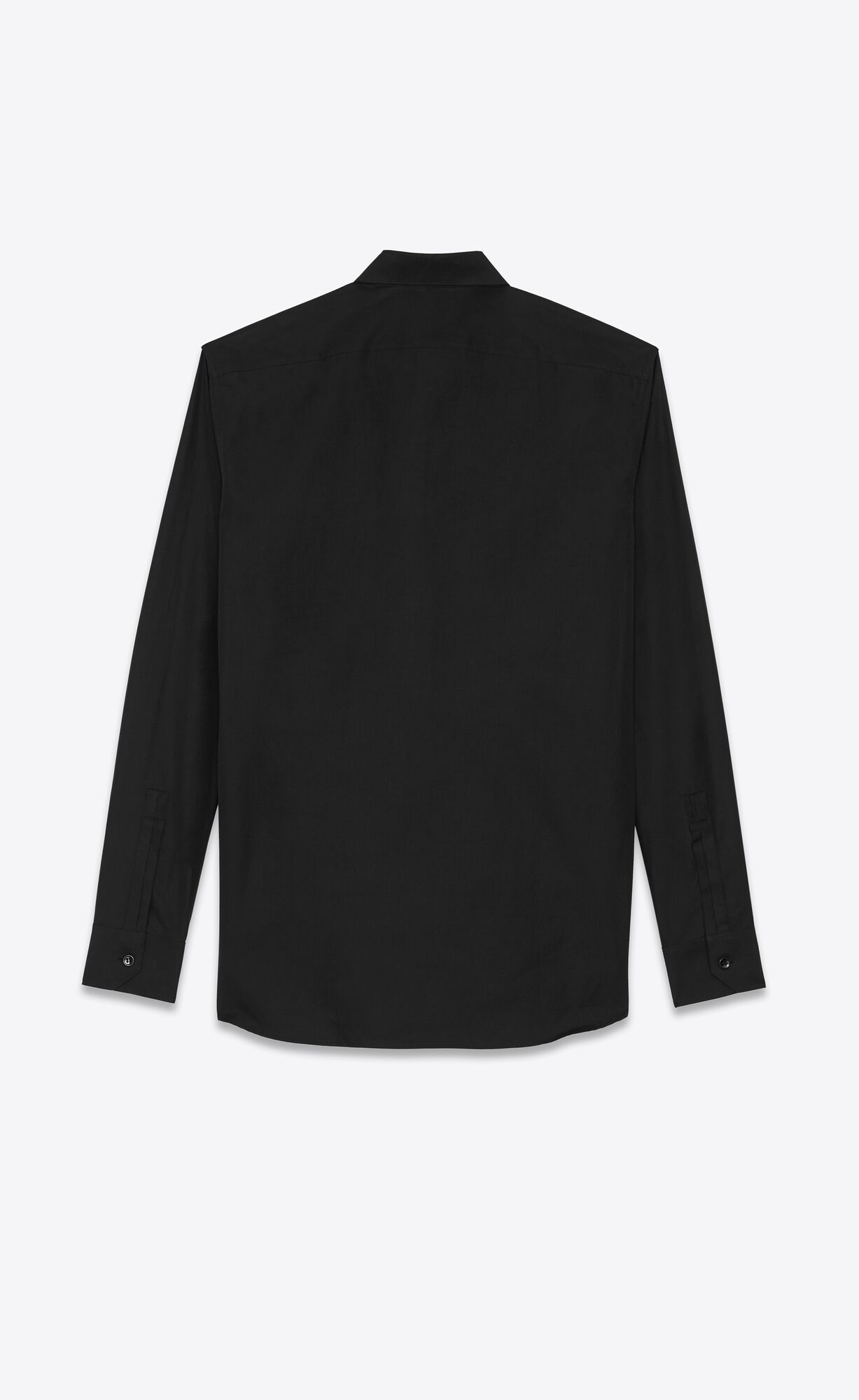 YSL Yves Collar Shirt In Baumwoll Poplin Schwarz | 57162-UHGD