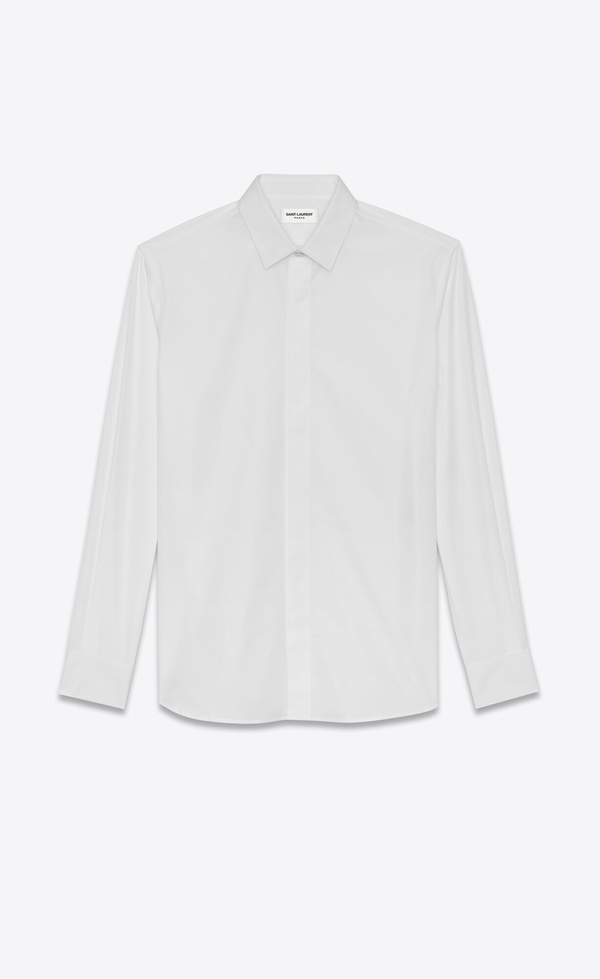 YSL Yves Collar Shirt In Baumwoll Poplin Weiß | 95723-EBKF