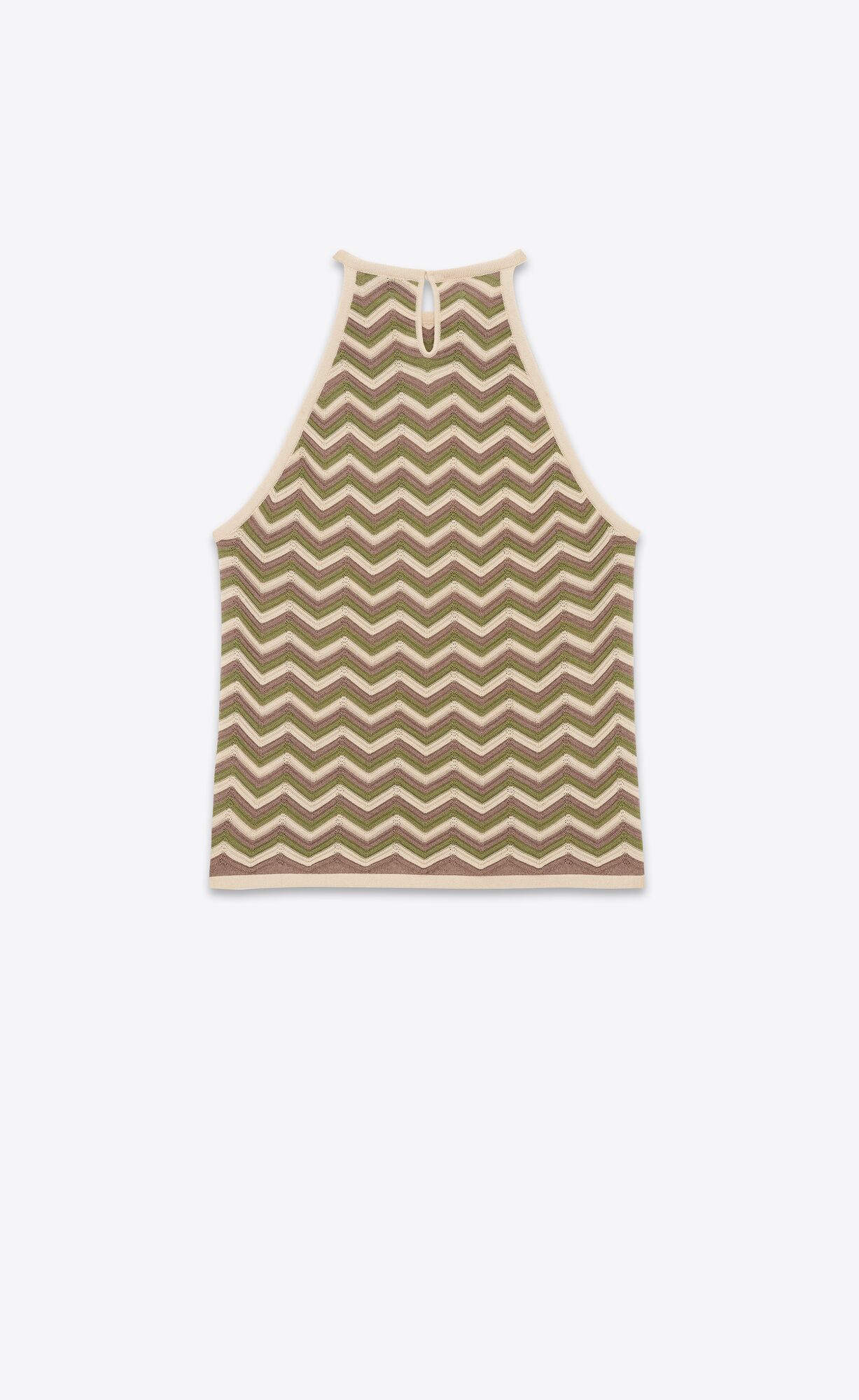 YSL Ärmellose Top In Chevron Knit Beige | 14852-VSND