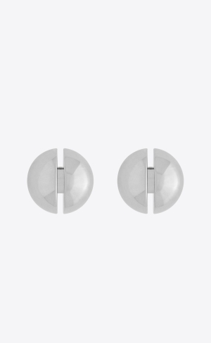 YSL Ball Split Earrings In Metal Palladium | 31975-SBEZ