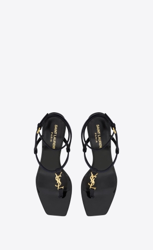 YSL Cassandra Sandals In Silk Satin Navy | 87943-ULYD