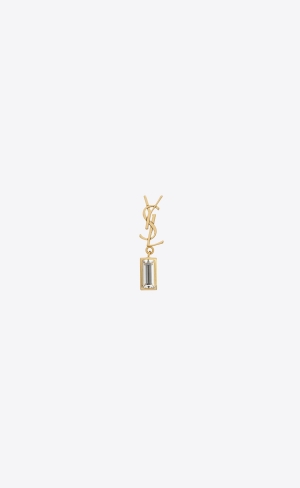 YSL Cassandre Single Earring In Metal And Rhinestones Gold | 97638-DYLJ