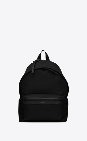 YSL City Backpack In Econyl® Smooth Leder And Nylon Noir | 46278-HCBO