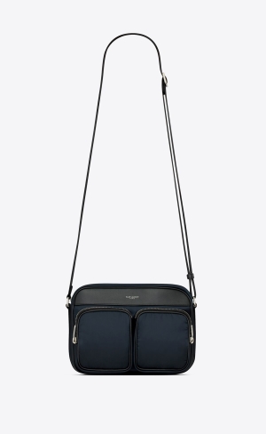 YSL City Saint Laurent New Camera Bag In Econyl® Regenerated Nylon Navy | 37198-PRQG