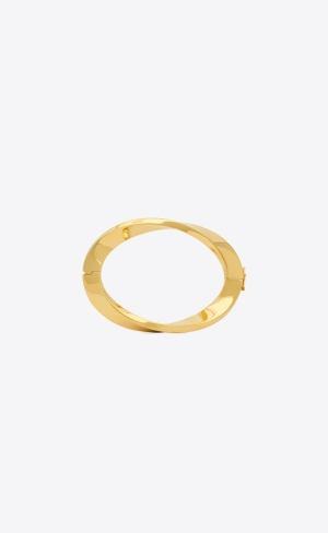 YSL Deco Twist Bracelet In Metal Gold | 95207-JSBL