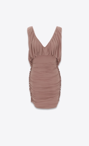 YSL Draped Kleider In Jersey Rosa | 30724-ARBE