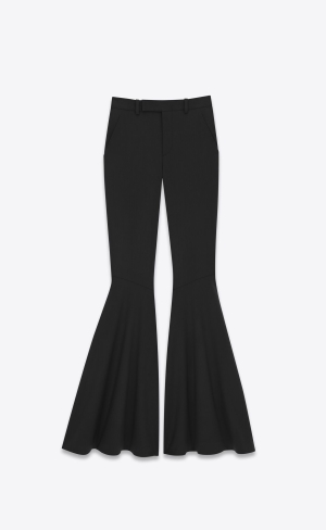 YSL Flared Pants In Gabardine Schwarz | 64238-CVYT