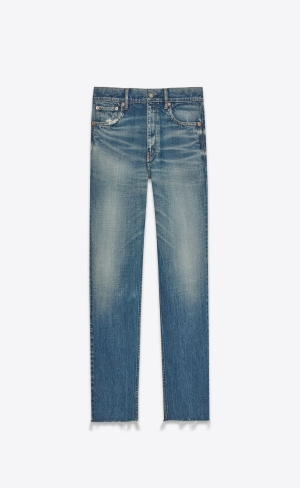 YSL Gerade Jeans Blau | 68035-KMXD