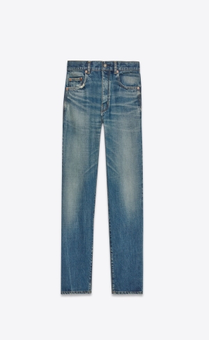 YSL Gerade Jeans Blau | 86201-NSHO