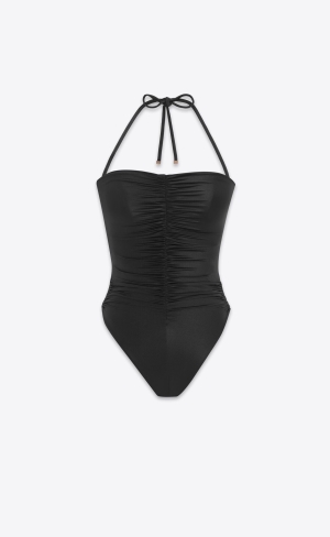 YSL Halterneck Swimsuit Schwarz | 34105-ZPWR