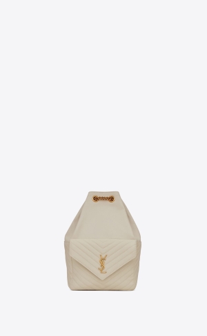 YSL Joe Backpack In Lambskin Blanc Vintage | 37610-NMOI
