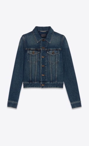 YSL Klassische Jacket Tiefesblau | 49351-QEZU