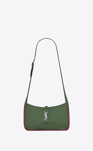 YSL Le 5 À 7 Crossbody Bag In Econyl® Regenerated Nylon Khaki Rot | 89762-FDUH