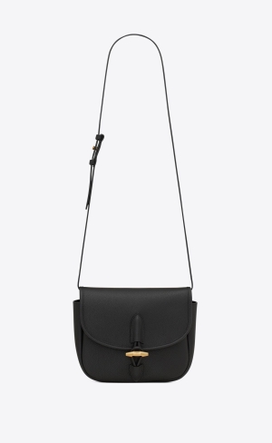 YSL Le Caban Satchel In Grained Leder Schwarz | 81362-CBMA