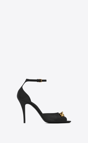 YSL Le Maillon Sandals In Smooth Leder Noir | 38594-KLWM