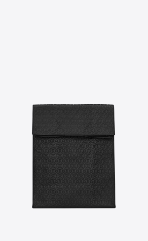 YSL Le Monogramme Deli Paper Bag In Embossed Leder Schwarz | 39815-ZEKC