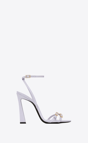 YSL Lila Sandals In Crepe Satin Soft Lila | 69748-ISEP