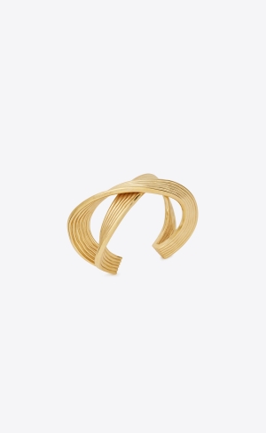 YSL Link Cuff In Metal Gold | 02835-EBKQ