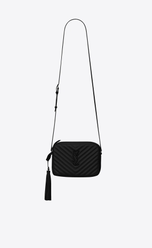 YSL Lou Camera Bag In Gesteppt Leder Schwarz | 65342-ZUMJ