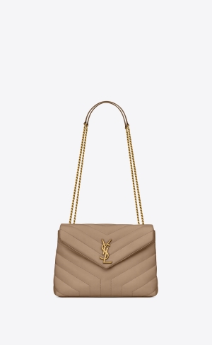 YSL Loulou Small Chain Bag In Gesteppt "Y" Leder Braun | 68751-IMGR