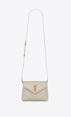 YSL Loulou Toy Riemen Bag In Gesteppt "Y" Leder Blanc Vintage | 72901-RULP