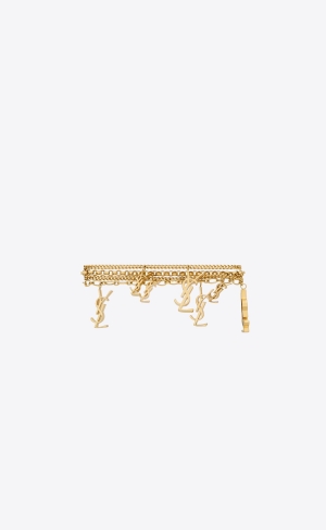 YSL Multi Cassandre Bracelet In Metal And Rhinestone Gold | 46802-JYNW