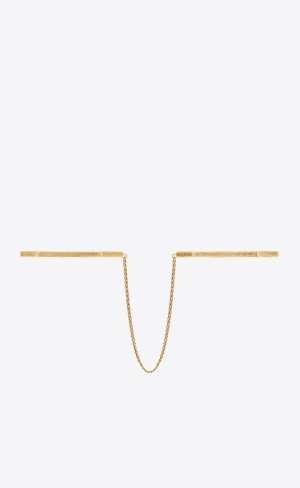 YSL Octagon Handcuff Bracelets In Metal Gold | 92640-BHAG