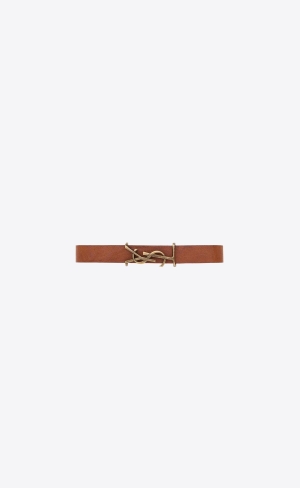 YSL Opyum Bracelet In Smooth Vegetable-tanned Leder And Metal Braun Gold | 57234-IAFQ