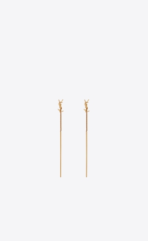 YSL Opyum Threader Earrings In Metal Gold | 63724-RBSW