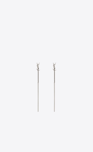 YSL Opyum Threader Earrings In Metal Mirror | 20453-XRSV