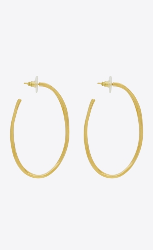 YSL Oval Hoop Earrings In Metal Gold | 49058-EBOI