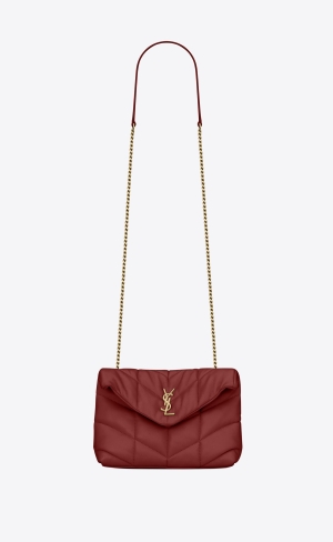 YSL Puffer Toy Bag In Gesteppt Lambskin Dunkelrot | 12650-YSUJ