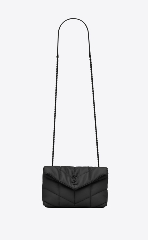 YSL Puffer Toy Bag In Gesteppt Lambskin Noir | 79352-DKHB