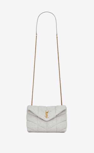 YSL Puffer Toy Bag In Jersey Grau | 37968-ZWBS