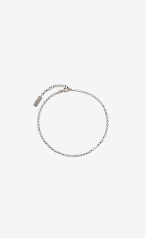 YSL Rhinestone Ankle Bracelet In Metal Silber | 98260-WPKJ